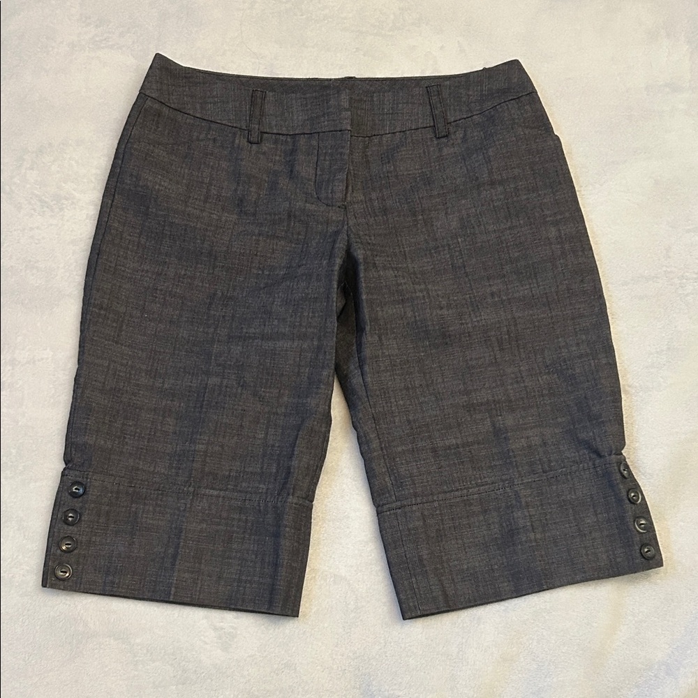 Y-2K Gray Button-Detail Shorts